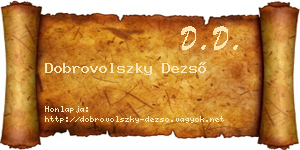Dobrovolszky Dezső névjegykártya